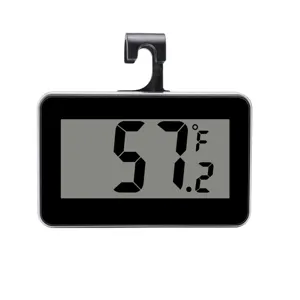 Mini termometro digital para refrigerador con gancho para cocina domestica pantalla LCD clara.
