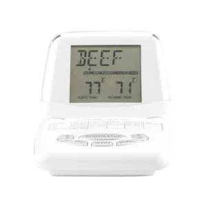 Termometro digitale pieghevole per cucina barbecue, display LCD con guida di cottura.