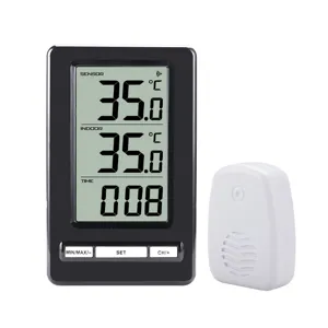 Wireless Indoor Outdoor Thermometer Digital Hygrometer Room Temperature Monitor With Wireless Sensor And Clock