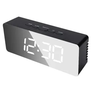 Creative LED mirror digital clock modern minimalist multi-functional silent alarm clock home