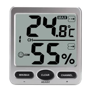 Digital Wireless Indoor Outdoor Thermo Hygrometer Large LCD Screen Weather Station Temperature Humidity Monitor
