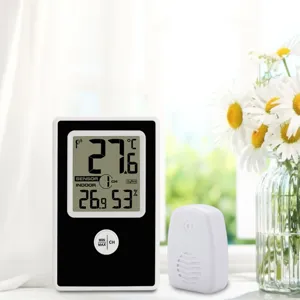 Wireless digital indoor outdoor thermometer hygrometer with remote sensor for home room.