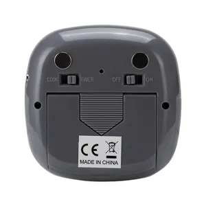 Back view of a versatile wireless kitchen food thermometer and electronic timer in gray color.