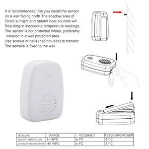 Wireless electronic thermometer high precision digital indoor outdoor temperature meter