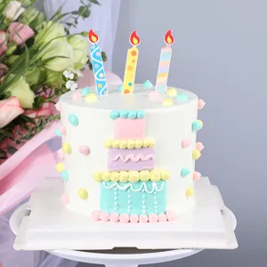 Topper per Torta Creativo in Carta a Forma di Candela con Fiamma Colorata per Decorazione Torta Festa Compleanno