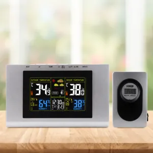 Stazione Meteorologica Wireless a Schermo Colore Multifunzione Termometro Igrometro Digitale Orologio Interno Esterno