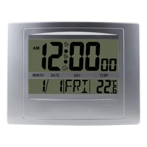Multifunctional Digital Wall Clock Large LCD Screen Electronic Thermometer Calendar Desktop Silent Alarm Clock For Home