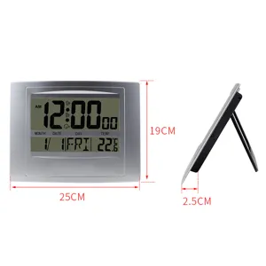 Multifunctional digital electronic thermometer calendar wall desk clock with large LCD display