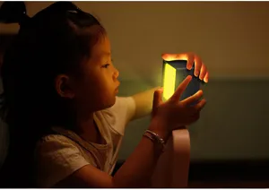 Portable colorful night light detail scene showing warm ambient lighting and compact design.