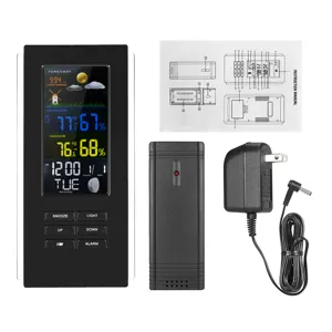Wireless color screen weather station indoor outdoor thermometer hygrometer sensor and adapter
