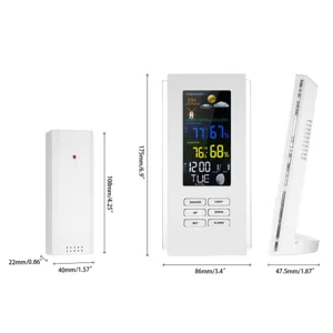 Wireless color screen weather station indoor outdoor thermometer hygrometer clock