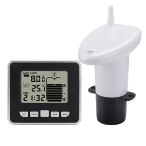 Ultrasonic Liquid Level Meter Water Tank Water Level Monitor Wireless Transmitter Receiver Temperature Alarm
