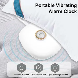 Strong Vibration Digital Alarm Clock LED Mute Clock For Heavy Sleepers Portable Travel Bedside Clock With Night Light