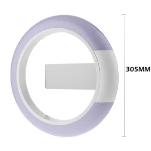 Modern minimalist LED ring wall clock electronic digital silent home alarm clock 305mm