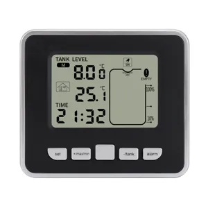 Ultrasonic digital water tank liquid level meter monitor with clear LCD display screen