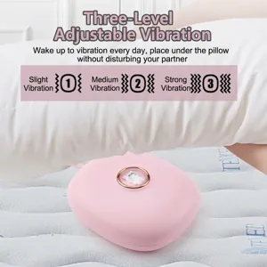 Vibrating alarm clock for heavy sleepers, portable silent digital shaker clock with 3 levels.