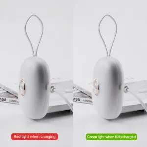 Mini appareil rechargeable portable de 1200mAh avec voyant lumineux et lanière pour utilisation.