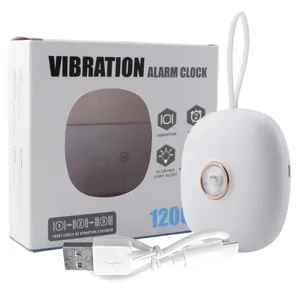 Réveil vibrant rechargeable doté d'un joli design d'animal et câble de recharge USB.