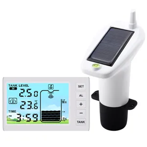 Ultrasonic Water Level Meter Solar Tank Liquid Depth Monitor with Digital Display