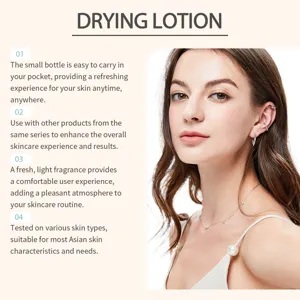 Portable facial drying lotion for acne prone skin, smooth and refreshing daily care.