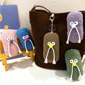 Cute Beard Plush Keychain Cartoon Funny Ugly-Cute Doll Bag Pendant Plushie Doll Toy For Backpack Key Ring Decor Ornament Gift