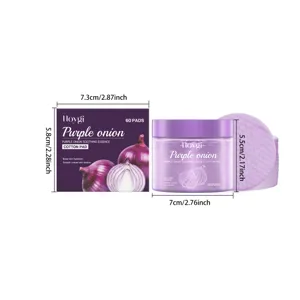 HOYGI dischetti di cotone con essenza di cipolla viola 60pz per idratazione viso e pelle.