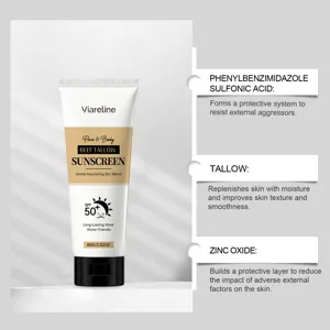 Creme solaire au suif de boeuf VIARELINE SPF 50+ visage et corps pour protection quotidienne.