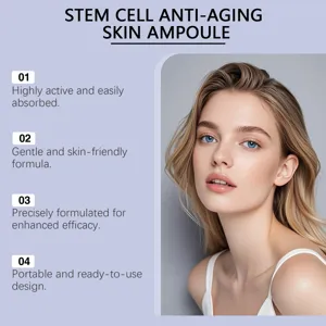 Nahaufnahme Detailansicht der aktiven Anti-Aging Hautampulle mit Model Präsentation.