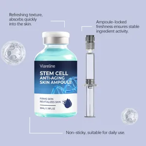Viareline Stammzellen Anti-Aging Hautampulle Detailansicht, erfrischende Textur, 35ml.