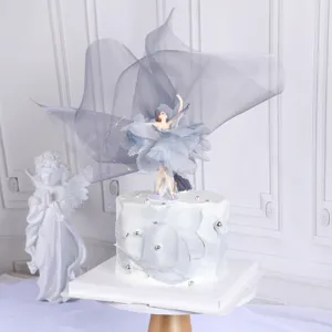 Elegante Balletmeisje Taart Decoratie Set Stof Tutu Beeldjes Voor Verjaardagsfeestje Bruiloft Dessert Tafel Decoraties Handgemaakte Ballerina Ornamenten