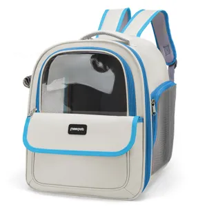 Sac à dos respirant pour animaux avec fenêtre et filet, ideal pour les chats et petits chiens.