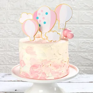 Set di Decorazioni per Torte Mongolfiera e Nuvola Carta Pois Cake Topper per Compleanno Festa Matrimonio Tavolo da Dessert