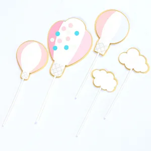Set di topper per torta a forma di mongolfiera e nuvola per decorazioni di feste