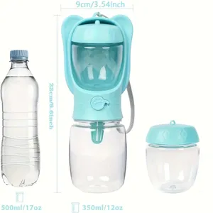 Bouteille d'eau portable pour animaux de compagnie chien chat bol de voyage 350ml 500ml