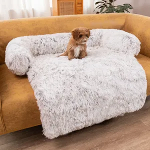 Lit de canapé pour animal de compagnie en peluche douce, coussin chaud pour chiens et chats.