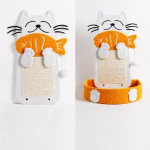 Cat Scratcher Board Wall Mounted Upright Cat Nest Sisal Wear Resistant Pet Toy Multifunctional Kitten Scratching Pad