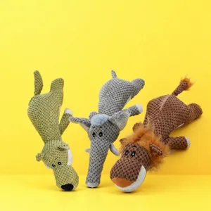 Pet Plush Squeaker Toy Interactive Teething Chew Toy Cute Animal Shaped Soft Stuffed Puppy Toy For Dogs And Cats
