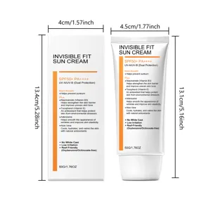 Crème solaire invisible avec SPF50+ PA++++, protection hydratante et apaisante pour tous les jours.