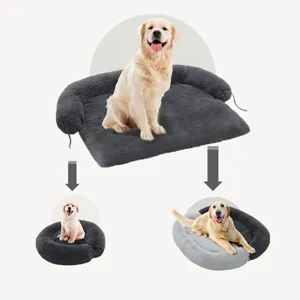 Lit canapé en peluche pour animal, coussin antidérapant lavable pour chien et chat.