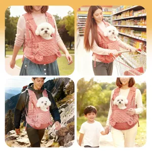 Breathable pet carrier backpack for small dogs and cats, perfect for outdoor travel and daily walks.
