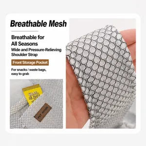 Atmungsaktiver Mesh Haustier Rucksack Gurt mit breiter Schulter und praktischer Fronttasche.
