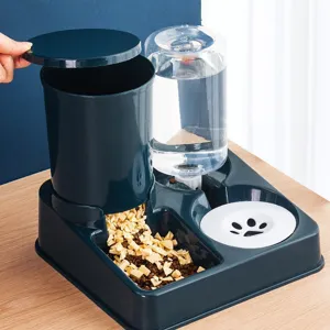 Automatic pet feeder and water dispenser double bowl set for cats and dogs daily feeding use