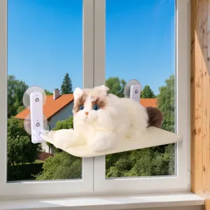 Cat window hammock suction cup mount breathable mesh pet resting seat sunny bed for cats.