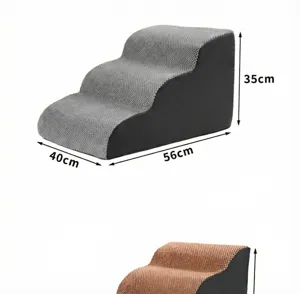 Scala per cani e gatti a 3 gradini, rampa antiscivolo in gommapiuma, misura 56x40x35cm.