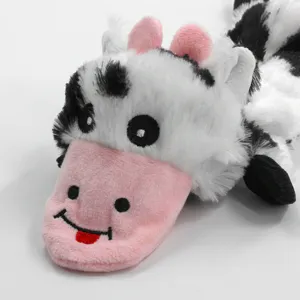 Cute plush dog toy for interactive play, soft squeaky chew toy for small and medium puppies.