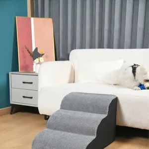 Scaletta per Cani 3 Gradini Antiscivolo in Gommapiuma per Piccoli Cani Gatti Letto