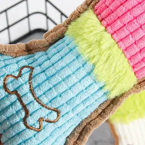 Jouet à mâcher os de chien en peluche couineur pour animaux, tissu velours côtelé article principal.