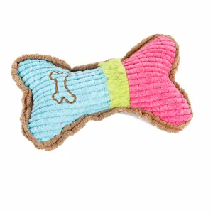 Joli jouet à mâcher en forme d'os, peluche douce et couineuse pour les chiens et chats.