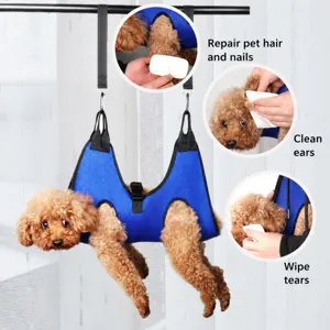 Breathable Mesh Pet Grooming Hammock Dog Cat Nail Trimming Bathing Harness Hanging Restraint Bag Pet Care Grooming Supplies