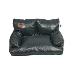 Waterdicht lederen huisdier sofa bed met hoge rugleuning voor honden en katten rust